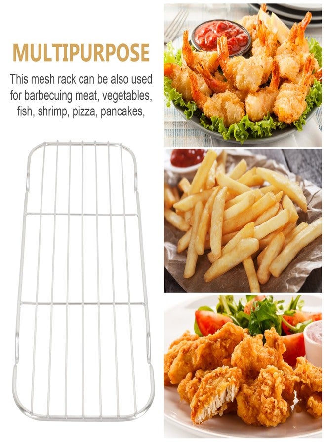 Hemoton Rectangle Cooling Rack Stainless Steel Baking Steaming Roasting Frying Rack Mesh Cookie Cooling Rack 10x 4 Inches, Oven & Dishwasher Safe - Image 4