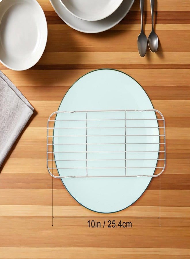 Hemoton Rectangle Cooling Rack Stainless Steel Baking Steaming Roasting Frying Rack Mesh Cookie Cooling Rack 10x 4 Inches, Oven & Dishwasher Safe - Image 3