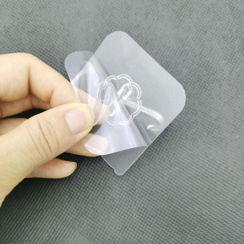 Adhesive Transparent Hooks No-Drill Hangers Strong Sticky Acrylic 6*6cm