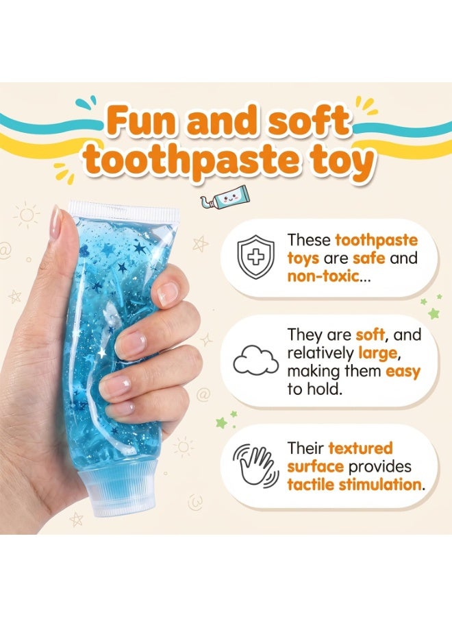 Toothpaste Shaped Squishy Toy, Clear Jam Bottle Slow Rising Squeeze Toy, Cute Fidget Sensory Toy for Stress & Anxiety Relief, Soft Desk Toy & Birthday Gift for Adults - Image 4