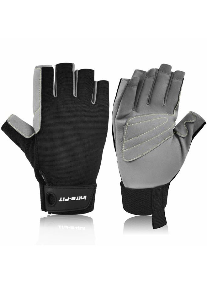Intra-FIT Climbing Gloves, Half Finger Rock Climbing Gloves, Perfect for Rock, Tree, Wall, Mountain, Climbing - Image 1
