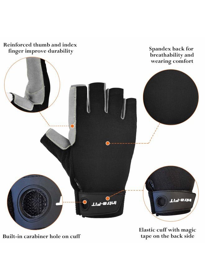 Intra-FIT Climbing Gloves, Half Finger Rock Climbing Gloves, Perfect for Rock, Tree, Wall, Mountain, Climbing - Image 3