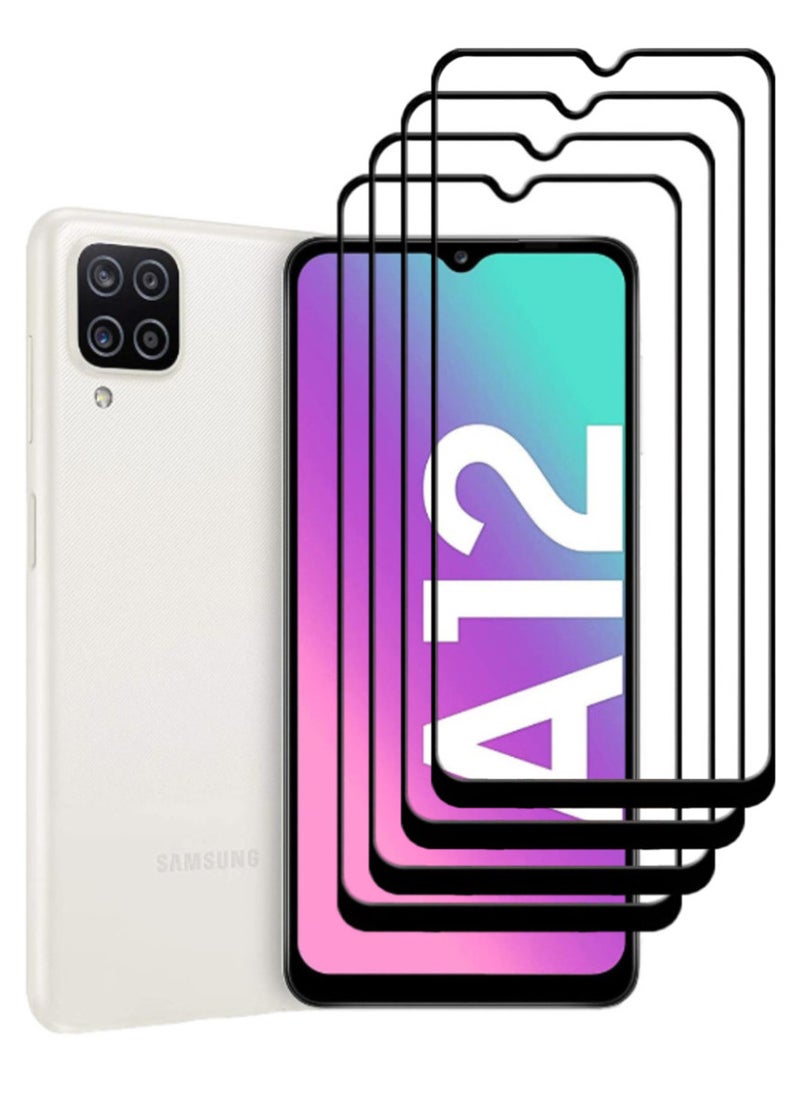 ACLIX 4 Pieces Antistatic ESD Dustproof Premium Quality High Definition Tempered Glass Screen Protector Designed For Samsung Galaxy A12 - Image 1