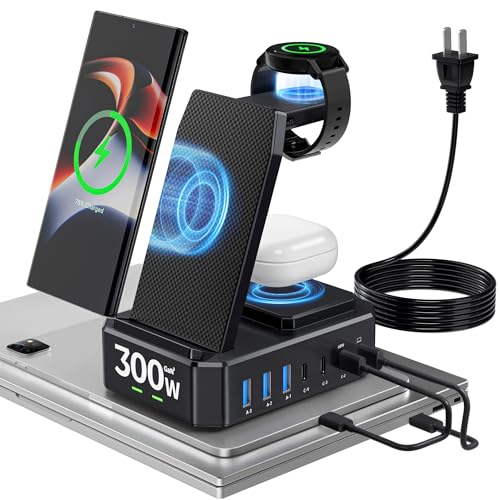 zutspzss Wireless Charger for Samsung,300W 10 in 1 Wireless Charging Station, 65W USB C Fast Charging Stand for Samsung S25 Ultra/S24/S23/S22/Note 20,Galaxy Watch Ultra7/6/5,Galaxy Buds(Not for Apple Watch) - Image 1