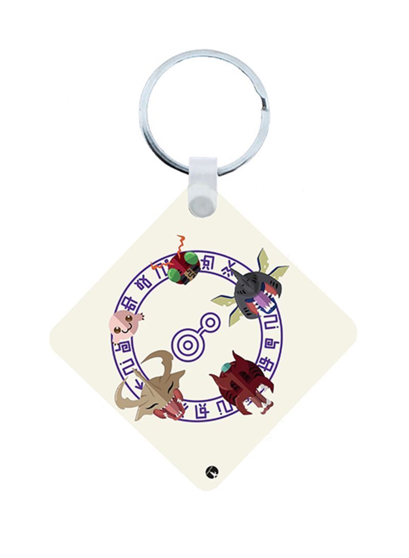 Digimon Anime Wooden Keychain