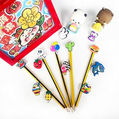 Ella & Emma 100PCS Mixed Anime Cartoon Pencil Toppers - Kawaii Pen Charms for Boys and Girls, Cute Classroom Rewards and Prizes for Students, Pencil Decorations for School Supplies, Kids Incentives - Image 2