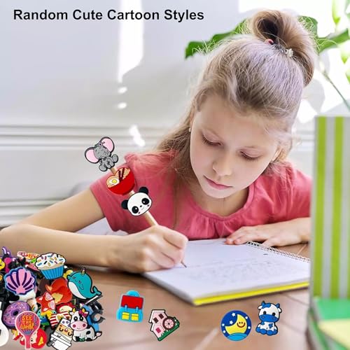 Ella & Emma 100PCS Mixed Anime Cartoon Pencil Toppers - Kawaii Pen Charms for Boys and Girls, Cute Classroom Rewards and Prizes for Students, Pencil Decorations for School Supplies, Kids Incentives - Image 3