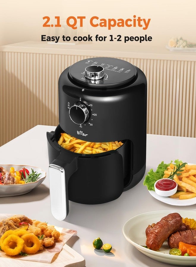 Bear Small Air Fryer 2.1 QT, Mini Airfryer Adjustable Time&Temp Control, Compact Size Space Saving for 1-2 People Quick Healthy Meals Snack in Minutes with Nonstick Basket - Image 4