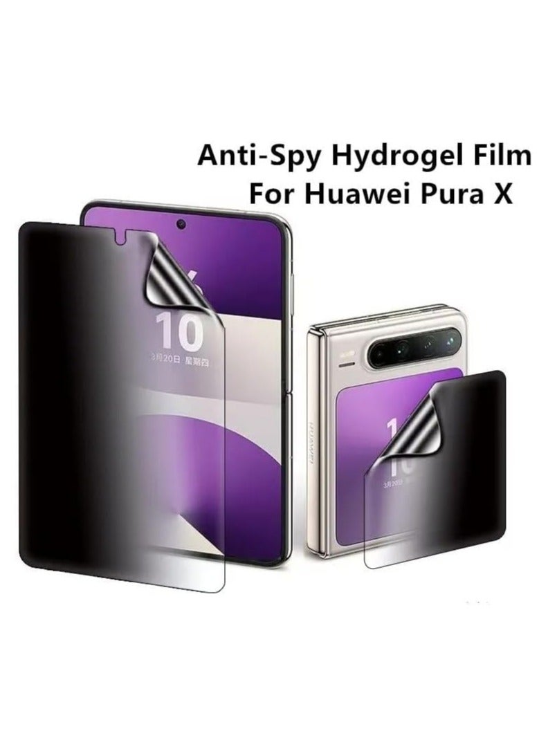 【2+2 Pack】 For Huawei Pura X 2025 Privacy Screen Protector, 【External + Internal】 Soft TPU 【Self-Healing Scratch-Resistant】 360° Full Anti-Peeping Privacy Screen Film - Image 2