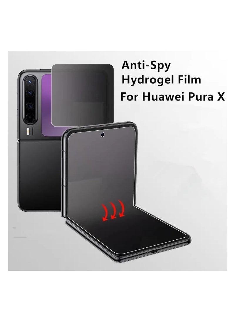 【2+2 Pack】 For Huawei Pura X 2025 Privacy Screen Protector, 【External + Internal】 Soft TPU 【Self-Healing Scratch-Resistant】 360° Full Anti-Peeping Privacy Screen Film - Image 3