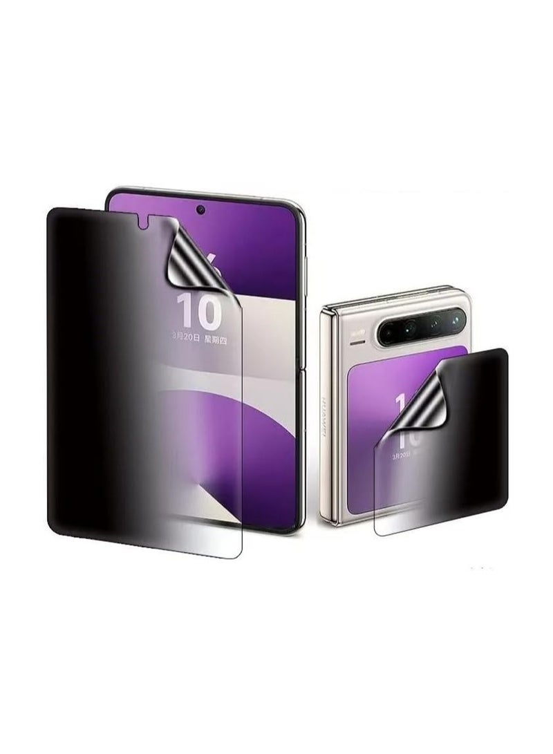 【2+2 Pack】 For Huawei Pura X 2025 Privacy Screen Protector, 【External + Internal】 Soft TPU 【Self-Healing Scratch-Resistant】 360° Full Anti-Peeping Privacy Screen Film - Image 1