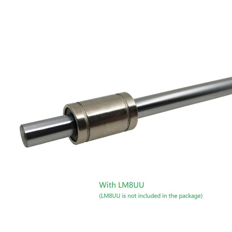 ReliaBot 2PCs 8mm x 500mm (.315 x 19.69 inches) Case Hardened Chrome Plated Linear Motion Rod Shaft Guide - Metric h8 Tolerance - Image 5