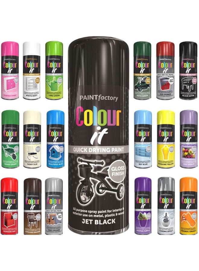 مصنع الطلاء دهان بخاخ لامع أسود غامق من باينت فاكتوري ٤٠٠مل - يجف بسرعة عالي الأداء، مناسب للاستخدام الداخلي والخارجي، للاستعمال على المعدن والبلاستيك والخشب. - Image 2