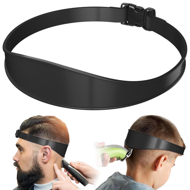 AOMGD Neckline Shaving Template and Adjustable Hair Trimming GuideDIY Self Haircutting System Shaving and Keeping a Clean and Straight Neck HairlineEasy Use Tool Soft Portable Black