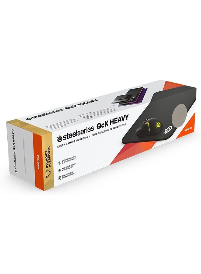 SteelSeries QCK Heavy Cloth Gaming Mouse Pad 320 mm x 270 mm x 6 mm (Medium) - Black | 63836 - Image 5