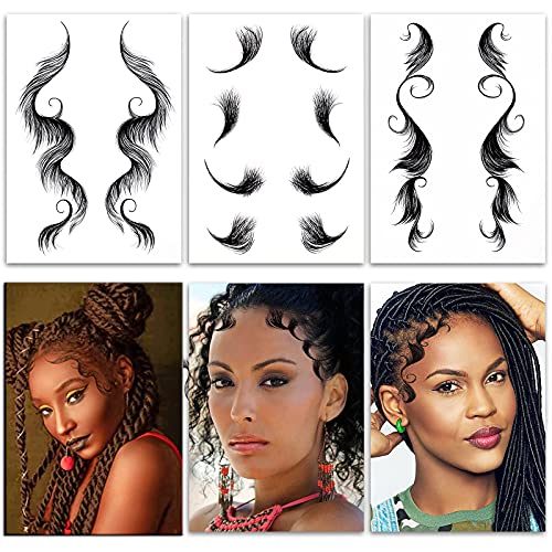 HANSAMU Fake Edges Baby Hair Temporary Tattoo Bang Stickers, 10 Sheets, Waterproof, Easy to Use - Image 3
