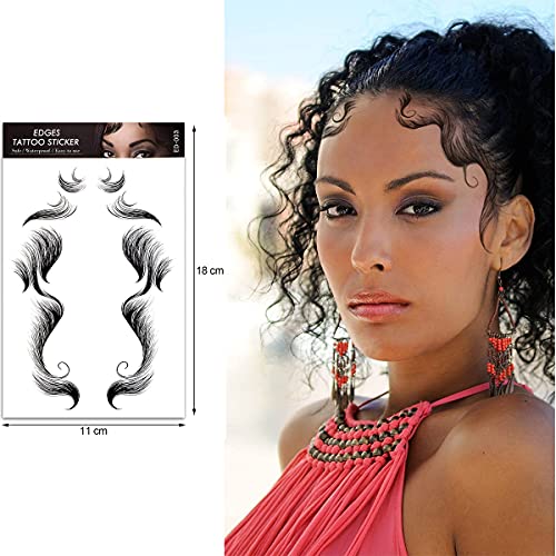 HANSAMU Fake Edges Baby Hair Temporary Tattoo Bang Stickers, 10 Sheets, Waterproof, Easy to Use - Image 2