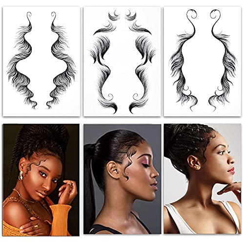 HANSAMU Fake Edges Baby Hair Temporary Tattoo Bang Stickers, 10 Sheets, Waterproof, Easy to Use - Image 4