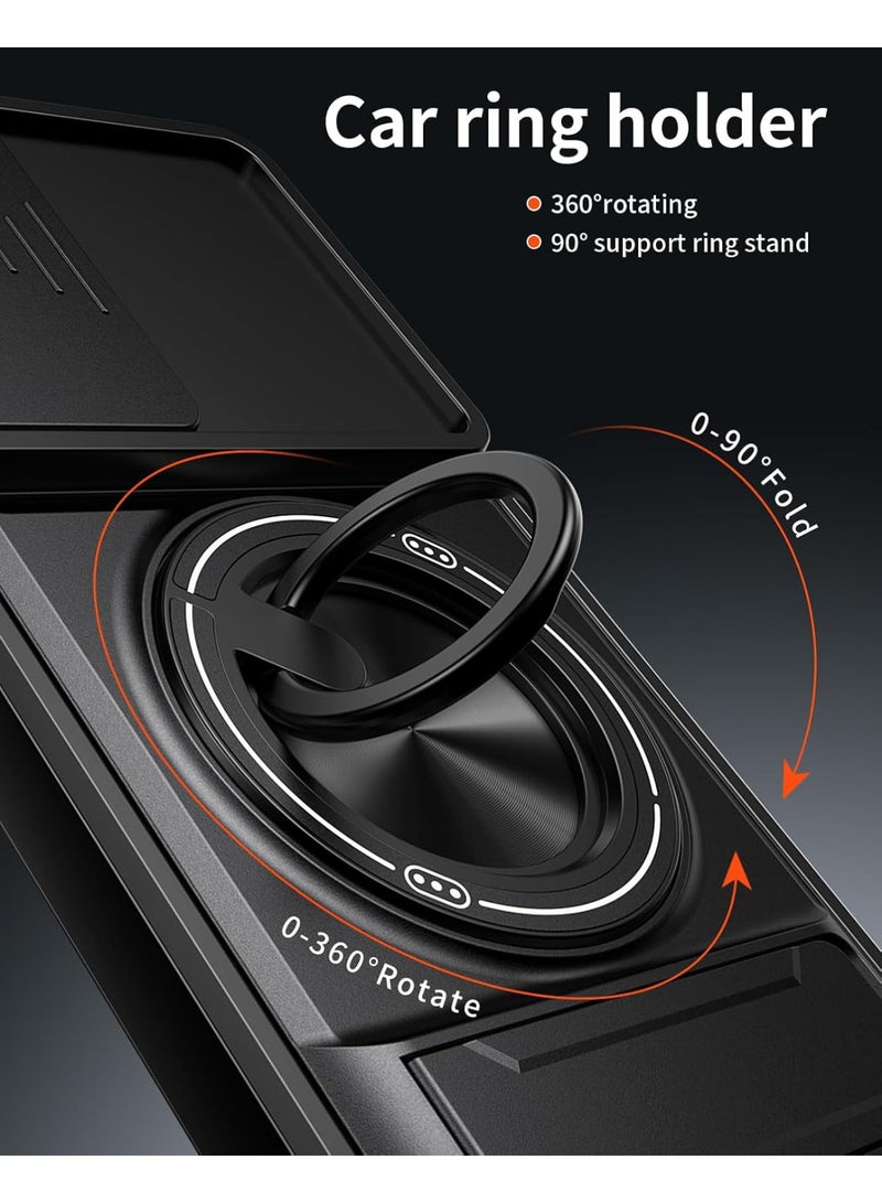 Case Cover Shock Resistant Protect Camera TPU + PC With KickStand Compatible with Samsung Galaxy A37 (Black) - Image 4