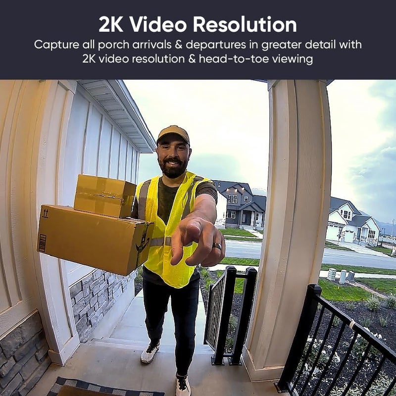 WYZE Wired Doorbell Camera v2(existing doorbell Wiring Required), 2K Security Video Doorbell, Color Night Vision, 2-Way Audio, Package Monitor, Works with Alexa & Google Assistant. Free Expert Setup - Image 3