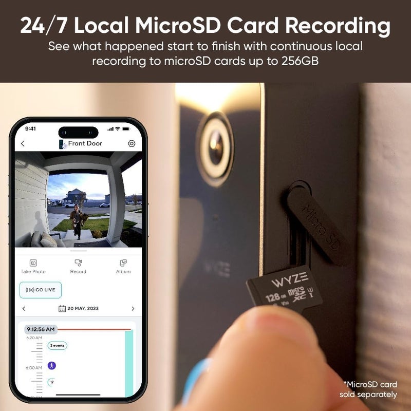 WYZE Wired Doorbell Camera v2(existing doorbell Wiring Required), 2K Security Video Doorbell, Color Night Vision, 2-Way Audio, Package Monitor, Works with Alexa & Google Assistant. Free Expert Setup - Image 4