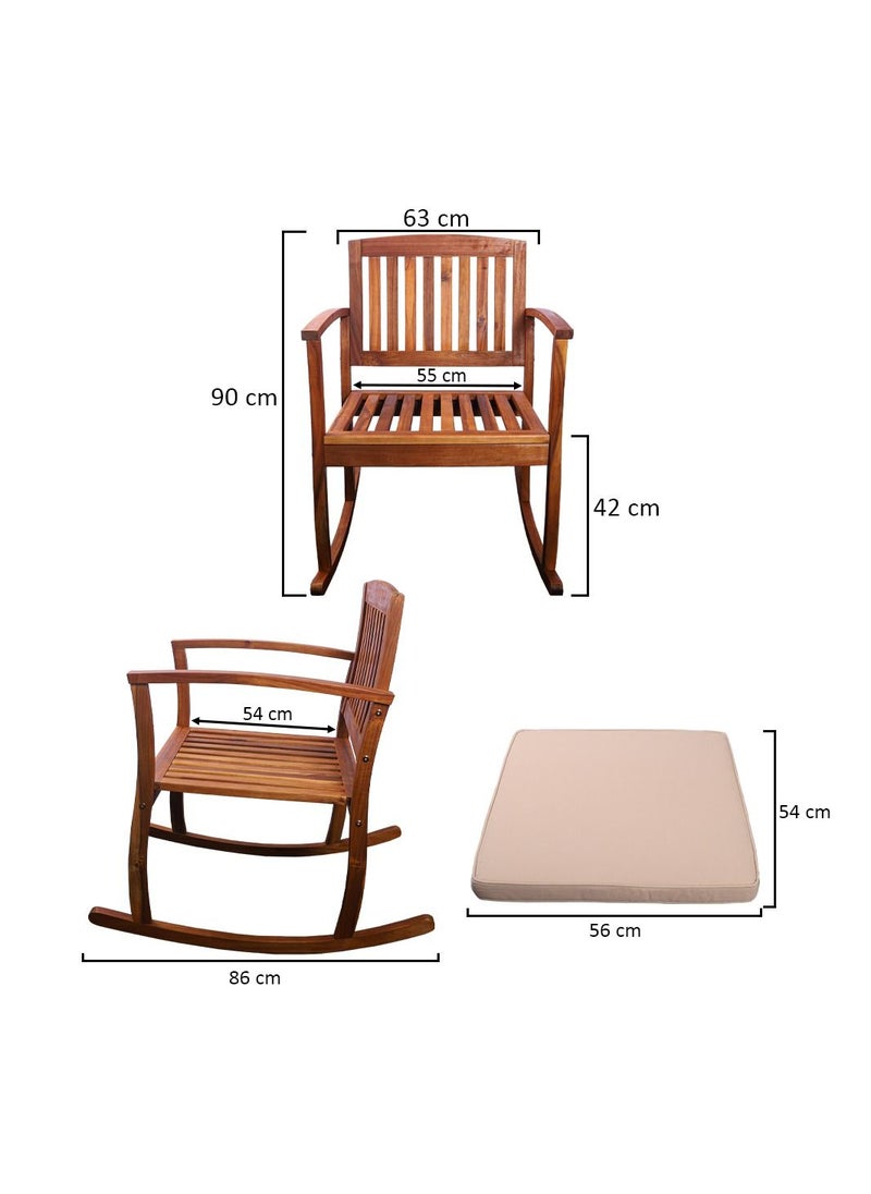 Rocking Chair with Seating Cushions