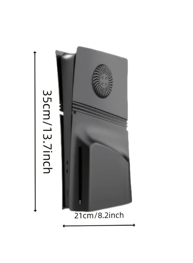 Black PS5 Pro Solid Faceplate Replacement Shell Compatible With PS5 Pro Disc Edition Only Cooling Vents Durable ABS Construction Scratch Resistant Dust Proof Cover Plate Gaming Accessory Sleek Design Sturdy Construction For Gaming Enthusiasts - Image 2