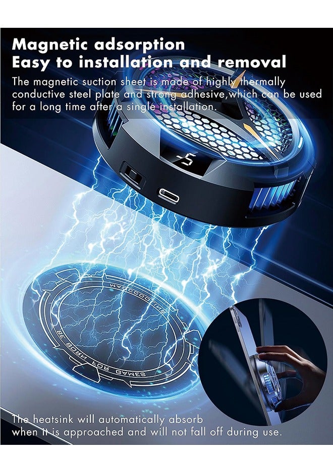 iPad Cooler,Magnetic Tablet Cooler for ipad/Surface pro/Samsung Tab,Universal Radiator with Temperature Display for Mobile Gaming,Tiktok Live Streaming(Including Tablet stand Holder) - Image 5