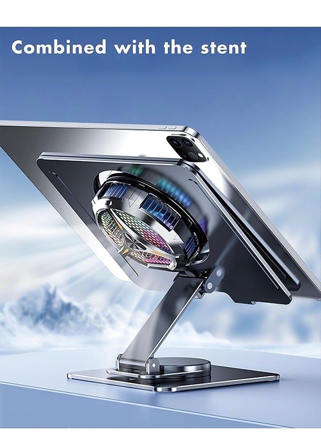 iPad Cooler,Magnetic Tablet Cooler for ipad/Surface pro/Samsung Tab,Universal Radiator with Temperature Display for Mobile Gaming,Tiktok Live Streaming(Including Tablet stand Holder) - Image 4