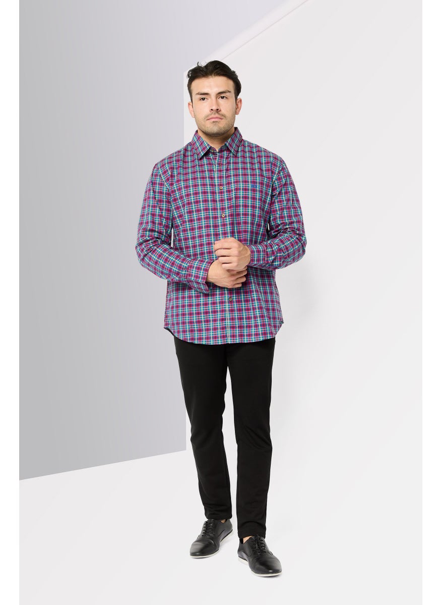 La Martina Men Tailored Fit Embroidered Logo Long Sleeve Casual Shirt, Multicolor  - Image 2