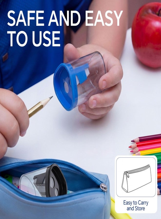 YooNotee 48 Pack Pencil Sharpeners Bulk Dual Hole Manual Pencil Sharpener Portable Handheld Design for Classroom Students Teachers Back to School Supplies Office Home Use 4 Colors - Image 5