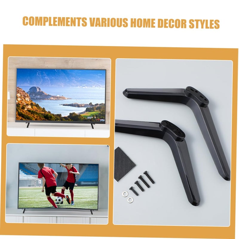 Modern TV Stand Mounts For Flat Screen Easy Assembly With Screws For Bedroom Desk - Image 4