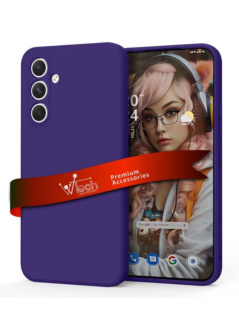 Wtech Samsung Galaxy S24 FE 5G 2024 Premium Liquid Silicone Case Cover Eggplant Purple - Image 1