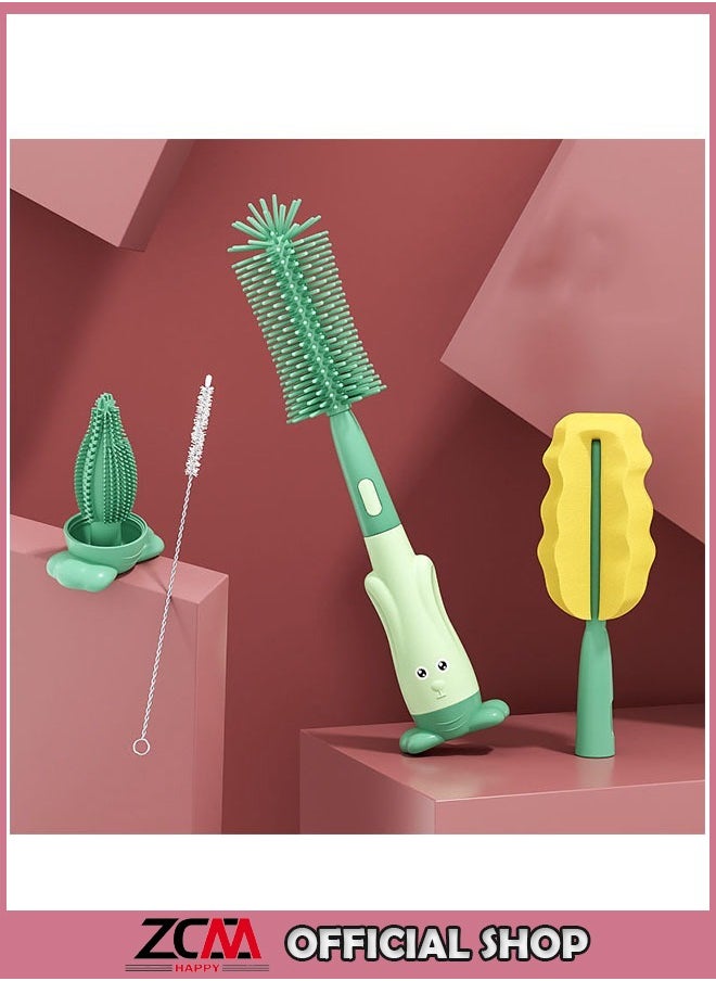 ZCM-HAPPY - 4-Piece Bottle Cleaning Brush Set for Cleaning Baby Bottles, Pacifiers, Sports Bottles, Vases and Glassware - Image 1