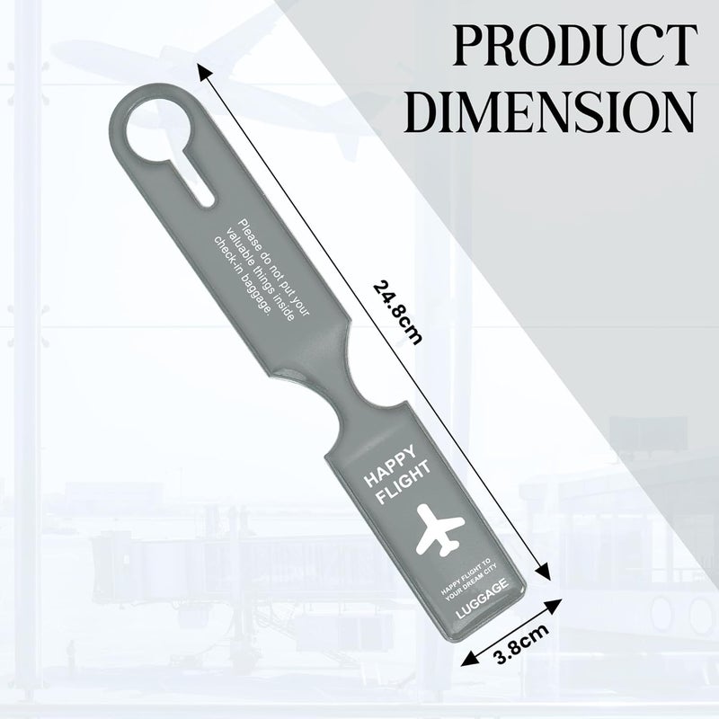 SNDIA 4 حزمة علامات الأمتعة PVC ملصقات الأمتعة للحقائب مع أسماء وعناوين وأرقام هواتف - رمادي - Image 2