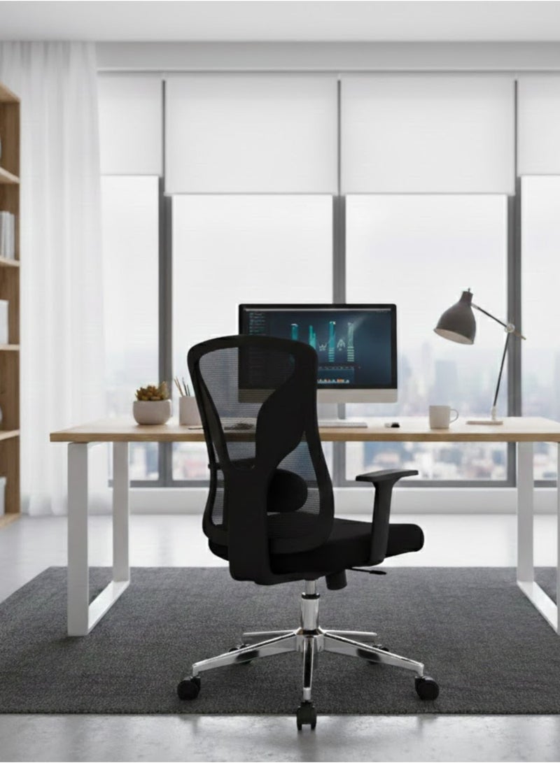 Furalux Ergonomic Mesh Swivel Task Chair – Adjustable Height Office Chair with Breathable Mesh Back, Lumbar Support, 360° Swivel Desk Chair for Home & Office, Modern Durable Seating - Image 3