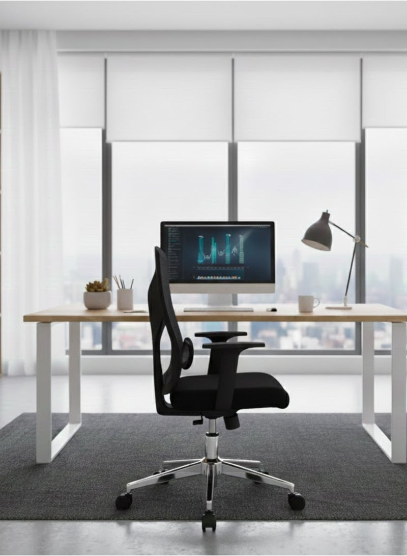 Furalux Ergonomic Mesh Swivel Task Chair – Adjustable Height Office Chair with Breathable Mesh Back, Lumbar Support, 360° Swivel Desk Chair for Home & Office, Modern Durable Seating - Image 2