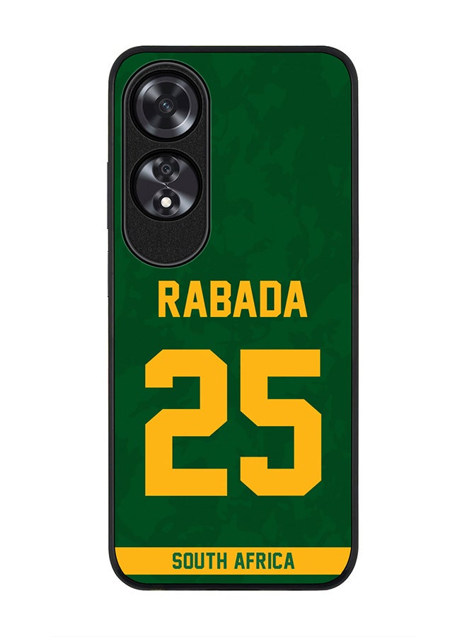Stylizedd Rugged Black edge case for Oppo A60, Slim fit Soft Case Flexible Anti Drop TPU Gel Thin Cover - Team South Africa Kagiso Rabada, Jersey No 25 - Image 1