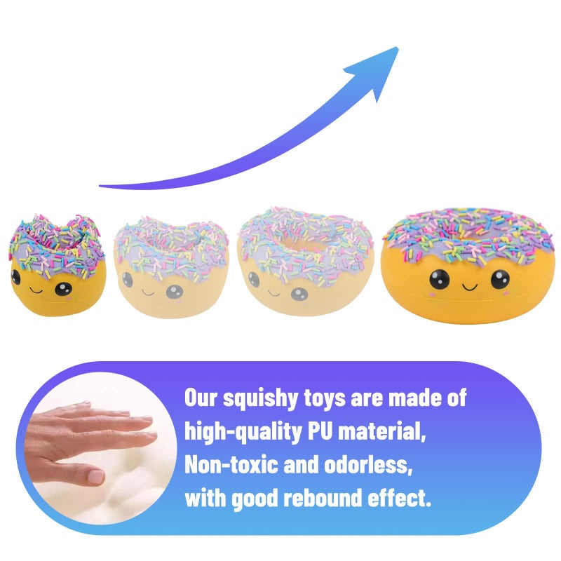 Anboor Donut Squishies Slow Rising Squishys Toy for Kids Soft Doughnuts Scented Stress Relief Realistic Cute Squeeze Squish Toy - Image 3