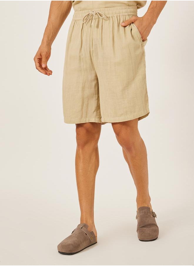 Styli Solid Short Sleeve Relaxed Fit Shirt and Shorts Co-Ords  - Image 5