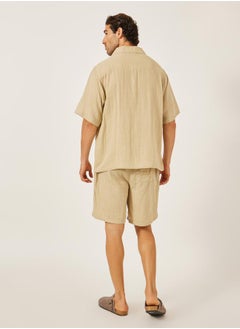 Styli Solid Short Sleeve Relaxed Fit Shirt and Shorts Co-Ords  - Image 4