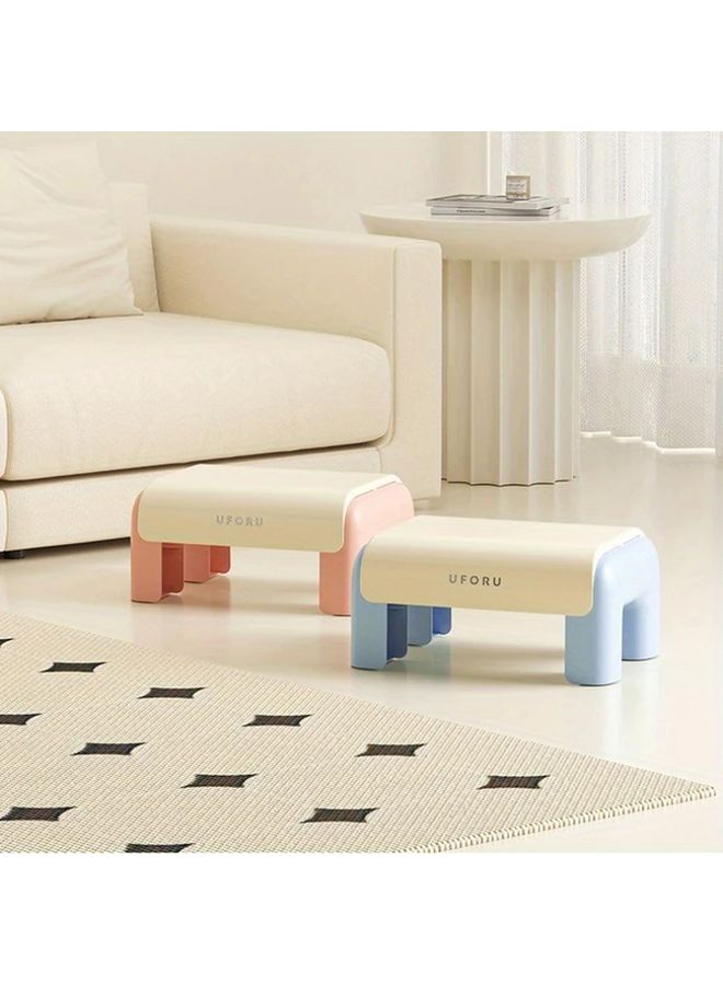 Mango Yellow Heavy Duty Plastic Step Stool Train Design Storage Ottoman - Image 5