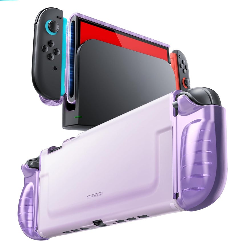 Mumba Clear Case for Nintendo Switch 2 2025, Crystal Protective Clear Cover with Quick-Release Joy-Con Design and TPU Grip Compatible with New Nintendo Switch 2 7.9 Inch Console (Purple) - Image 1