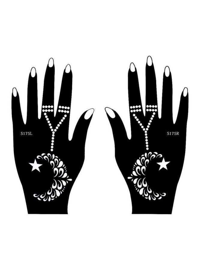 ivana's - Heena Mehandi Tatto Stencil Set For ; Hand ; Body ; Fingure ; Face ; Heena Art Temporary Tatto For Kids Girls & Women Design Tat005 Black M - Image 1