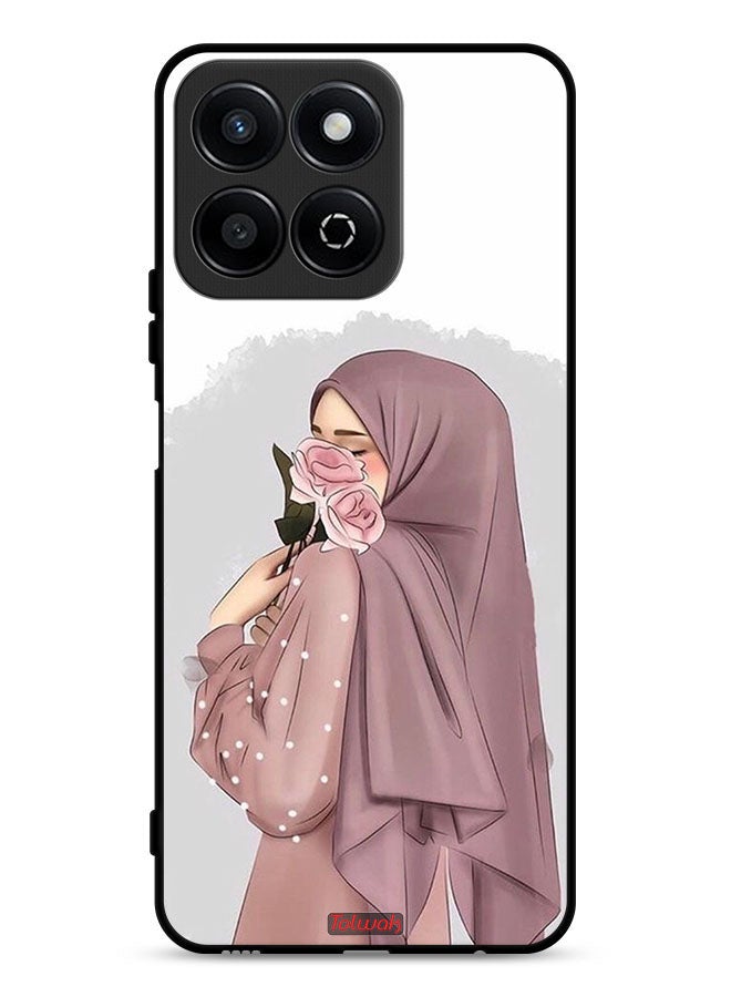 Tolwak غطاء حماية Honor X7c 4G مع فن الفتاة حاملة الورود - Image 1