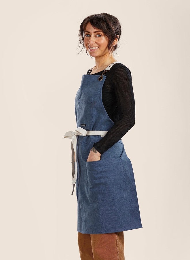 Caldo Split Leg Apron (Dark Blue) - Image 3