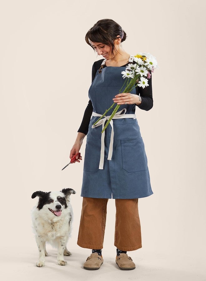 Caldo Split Leg Apron (Dark Blue) - Image 5