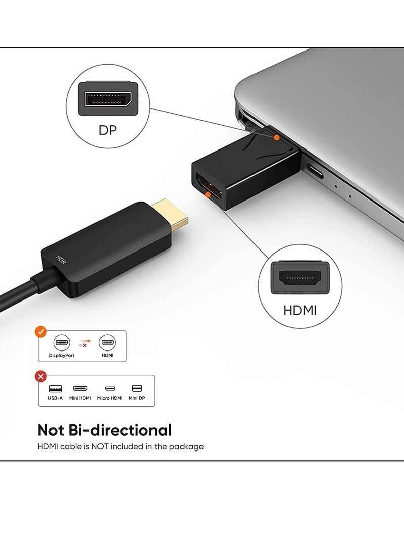 DisplayPort to HDMI Adapter 4k Uni-directional DP Male to HDMI Female,DP to HDMI Male to Female Adapter, Connect DP Interface to Laptop Desktop GPU to HDMI Monitor TV Projector- Black 1pc - Image 4