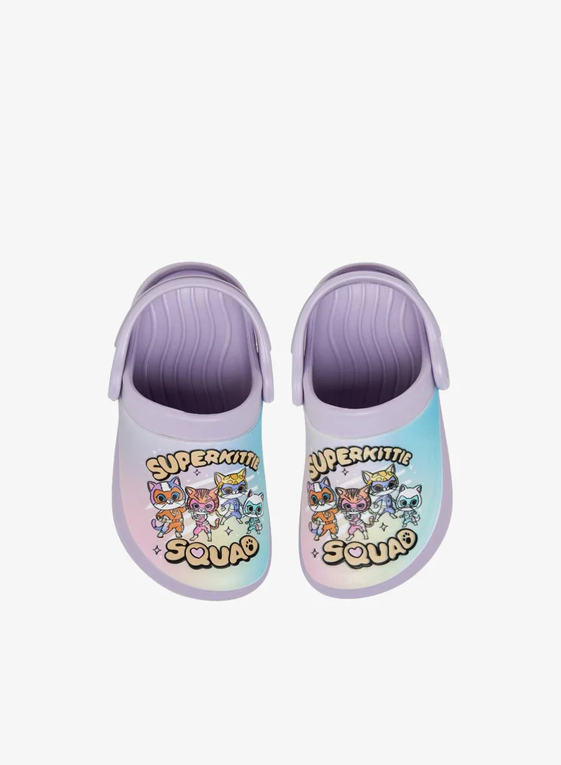 Disney Purple Girls Superkitty Squad Print Backstrap Clogs for Women | Best Price UAE