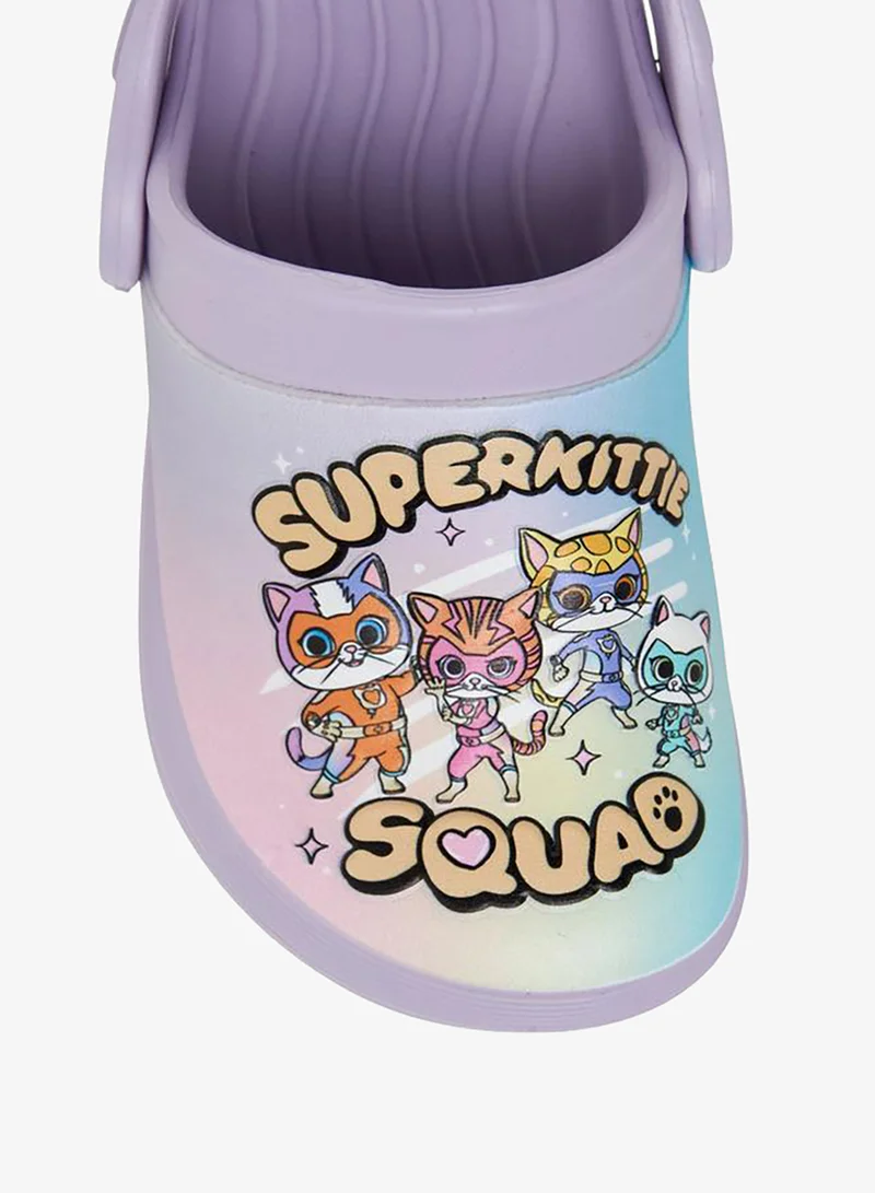 Disney Purple Girls Superkitty Squad Print Backstrap Clogs for Women | Best Price UAE